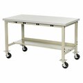 Global Industrial Mobile Workbench, 72 x 30in, Power Outlets, Laminate Safety Edge, Tan 253987BTN